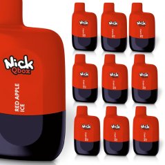 10 ks Nick Qbox RED APPLE ICE 16 mg - 10 e-cigaret QBOX s příchutí červené jablko