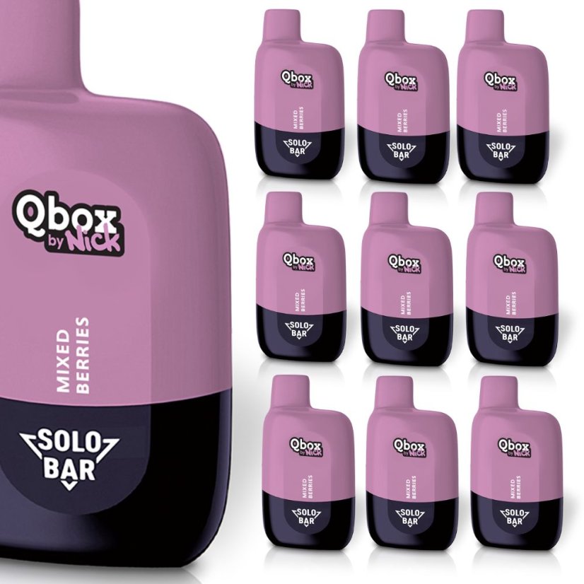 10 ks Qbox by Nick MIXED BERRIES 20 mg - 10 ks jednorázových e-cigaret s příchutí mix bobulí