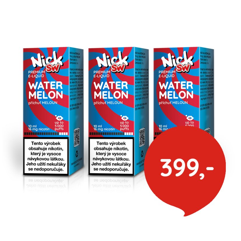 3 ks Nick e-liquid SW WATERMELON 16 mg, 10 ml