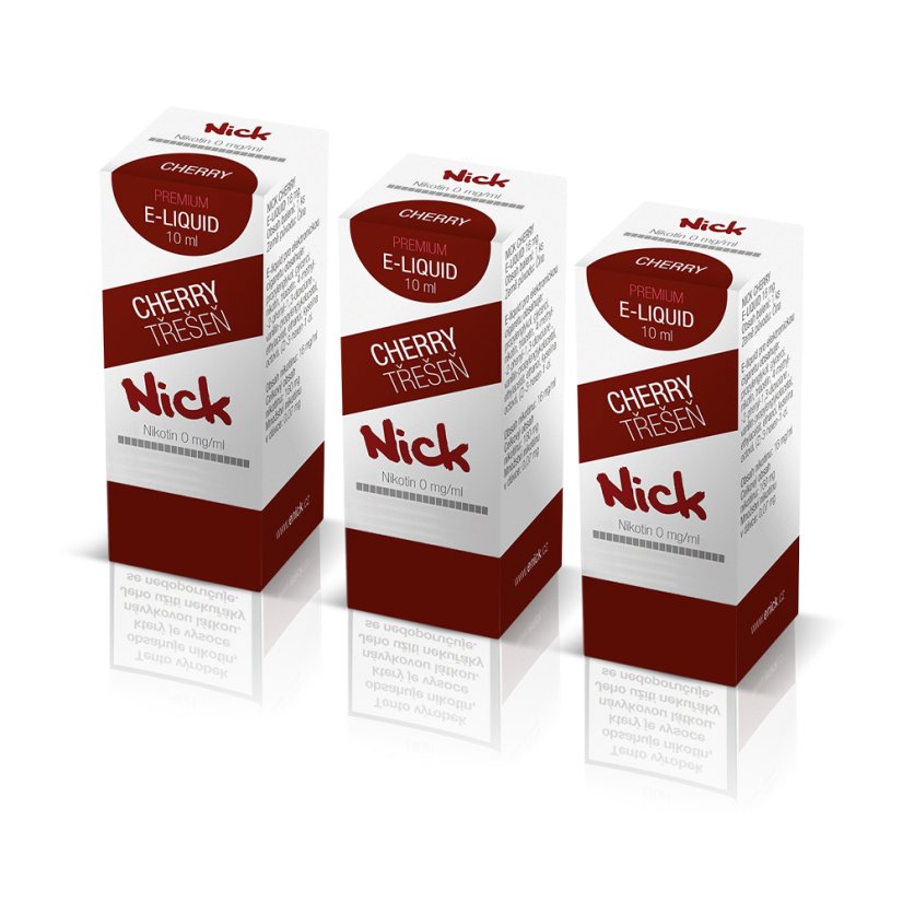 3 ks Nick e-liquid CHERRY 0 mg, 10 ml