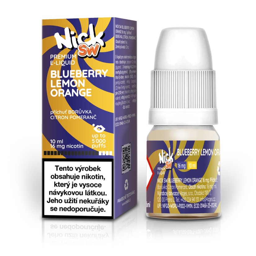Nick e-liquid SW BLUEBERRY LEMON ORANGE 16 mg, 10 ml, U