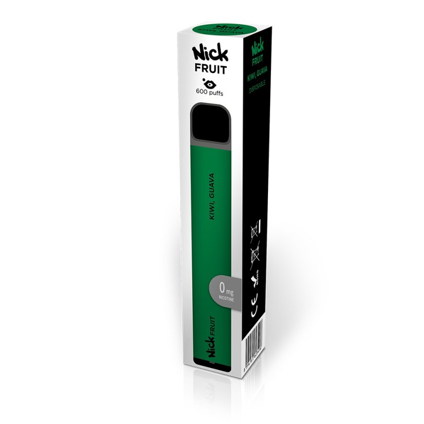 Jednorázová elektronická cigareta Nick Fruit KIWI GUAVA 0 mg - Kiwi a guava (bez nikotinu) 