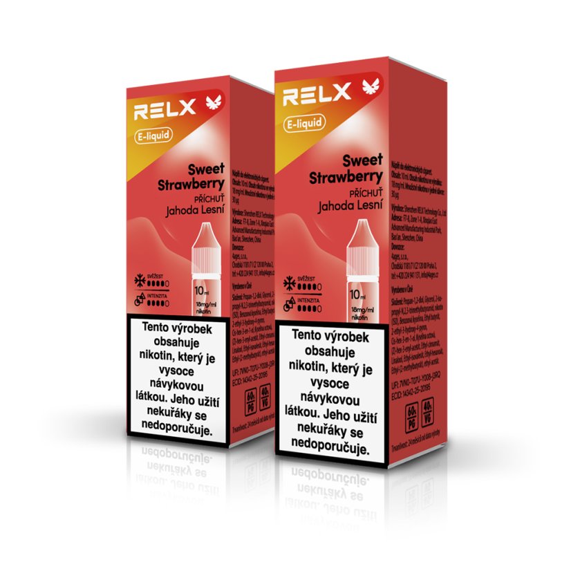 2 ks RELX e-liquid Sweet Strawberry 18 mg, 10 ml