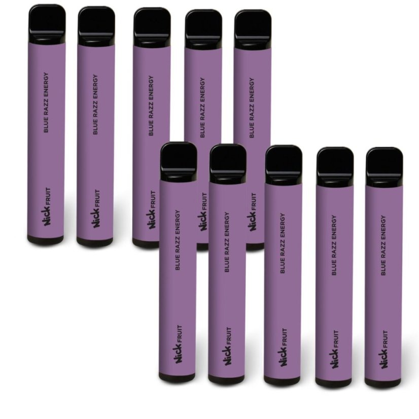 10 ks Nick Fruit BLUE RAZZ ENERGY 16 mg - 10 e-cigaret s příchutí modrá energie