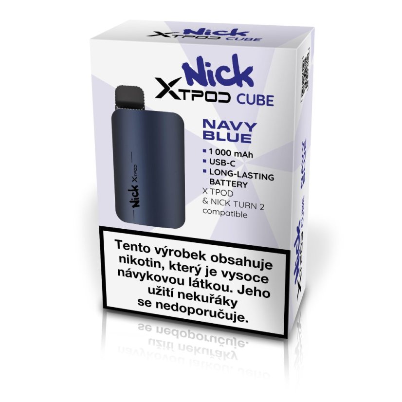 NICK X TPOD CUBE DEVICE – NAVY BLUE - vapovací dobíjecí zařízení - obal