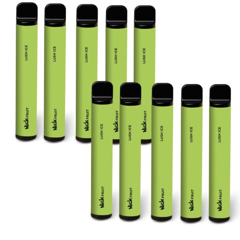10 ks Nick FRUIT LUSH ICE 16 mg - 10 e-cigaret s štavnatou ovocnou příchutí 
