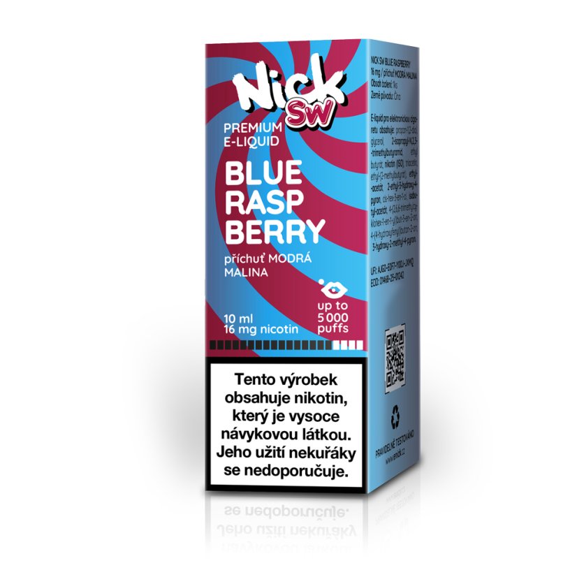 Nick e-liquid SW BLUE RASPBERRY 16 mg, 10 ml, U