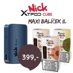 Balíček II. - X TPOD 3+1 CUBE DEVICE - balíček 3 liquidů a dobíjecí e-cigarety X TPOD za 399 Kč Balíček II. - X TPOD 3+1 CUBE DEVICE - balíček 3 liquidů a dobíjecí e-cigarety X TPOD za 399 Kč